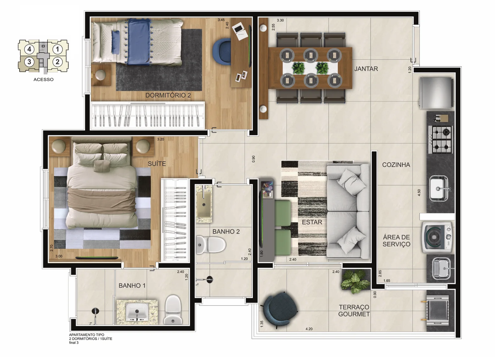 Planta: Apartamento tipo